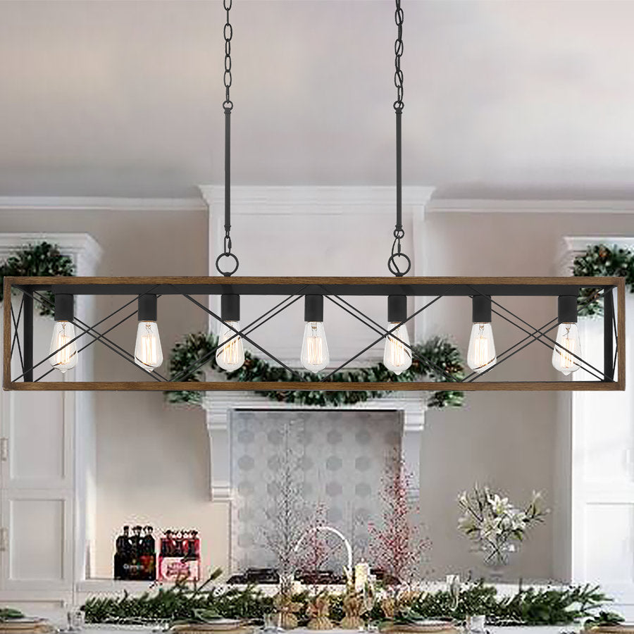 Alodie 7-Light Linear Rectangle Pendant UL Listed