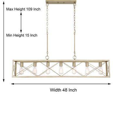 Suspension rectangulaire linéaire à 7 lumières Alodie homologuée UL