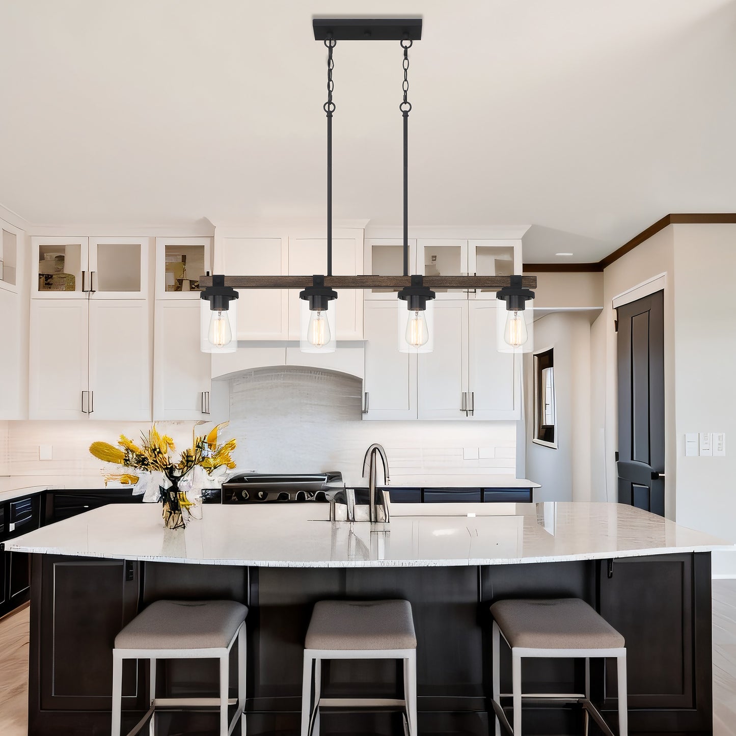 Rogers 4-Light Linear Kitchen Island Pendant