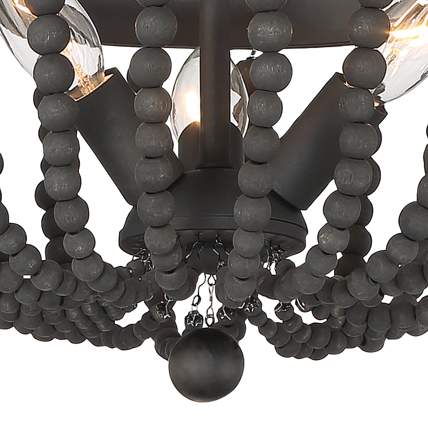 Streator 3-Light Wood Beaded Semi Flush Mount