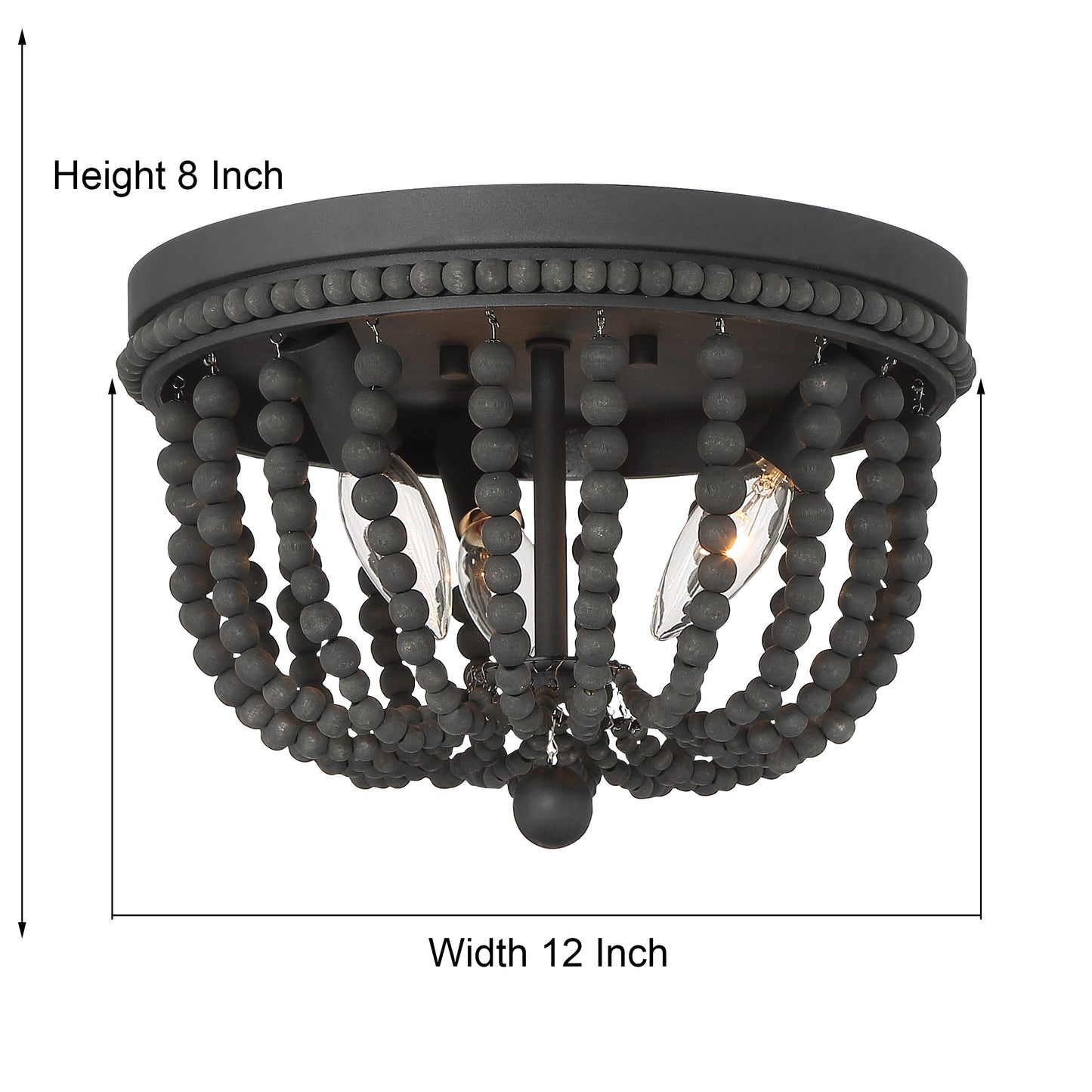 Streator 3-Light Wood Beaded Flush Mount