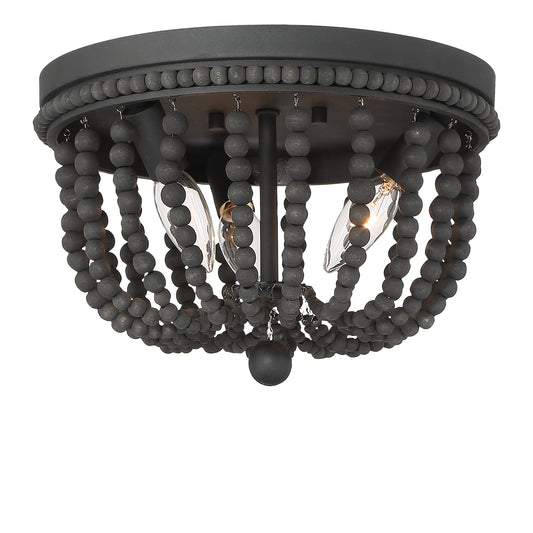 Streator 3-Light Wood Beaded Flush Mount