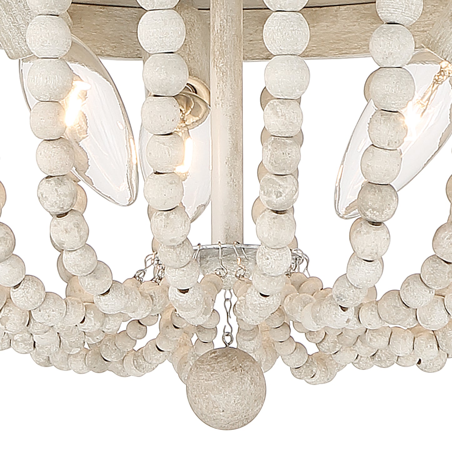 Streator 3-Light Wood Beaded Flush Mount