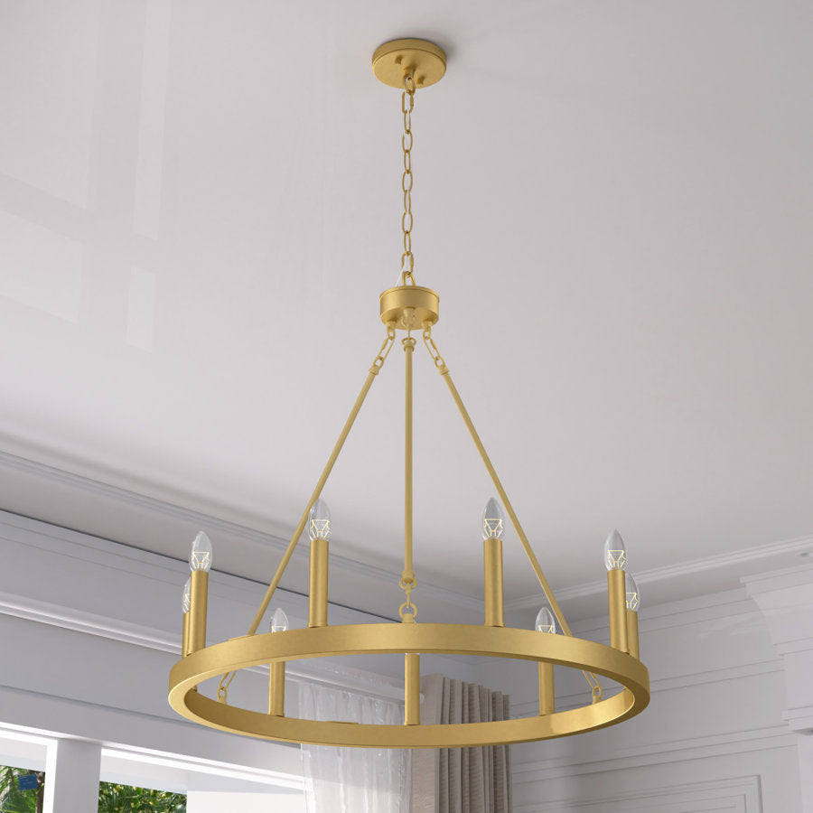 Orlando 9-Light Candle Style Wagon Wheel Chandelier UL Listed