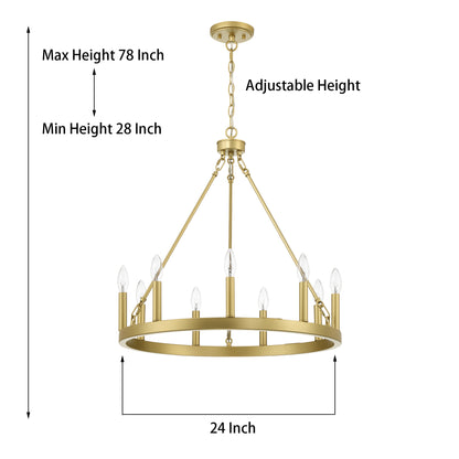 Orlando 9-Light Candle Style Wagon Wheel Chandelier UL Listed