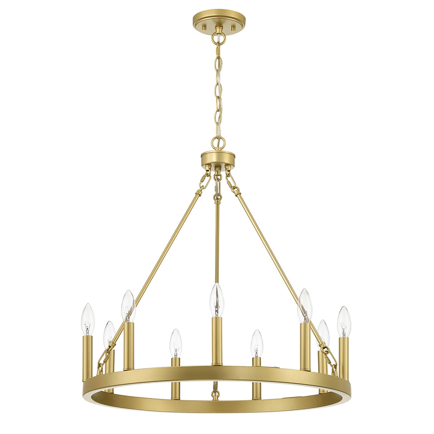 Orlando 9-Light Candle Style Wagon Wheel Chandelier UL Listed