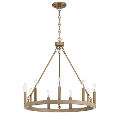 Orlando 9-Light Candle Style Wagon Wheel Chandelier UL Listed