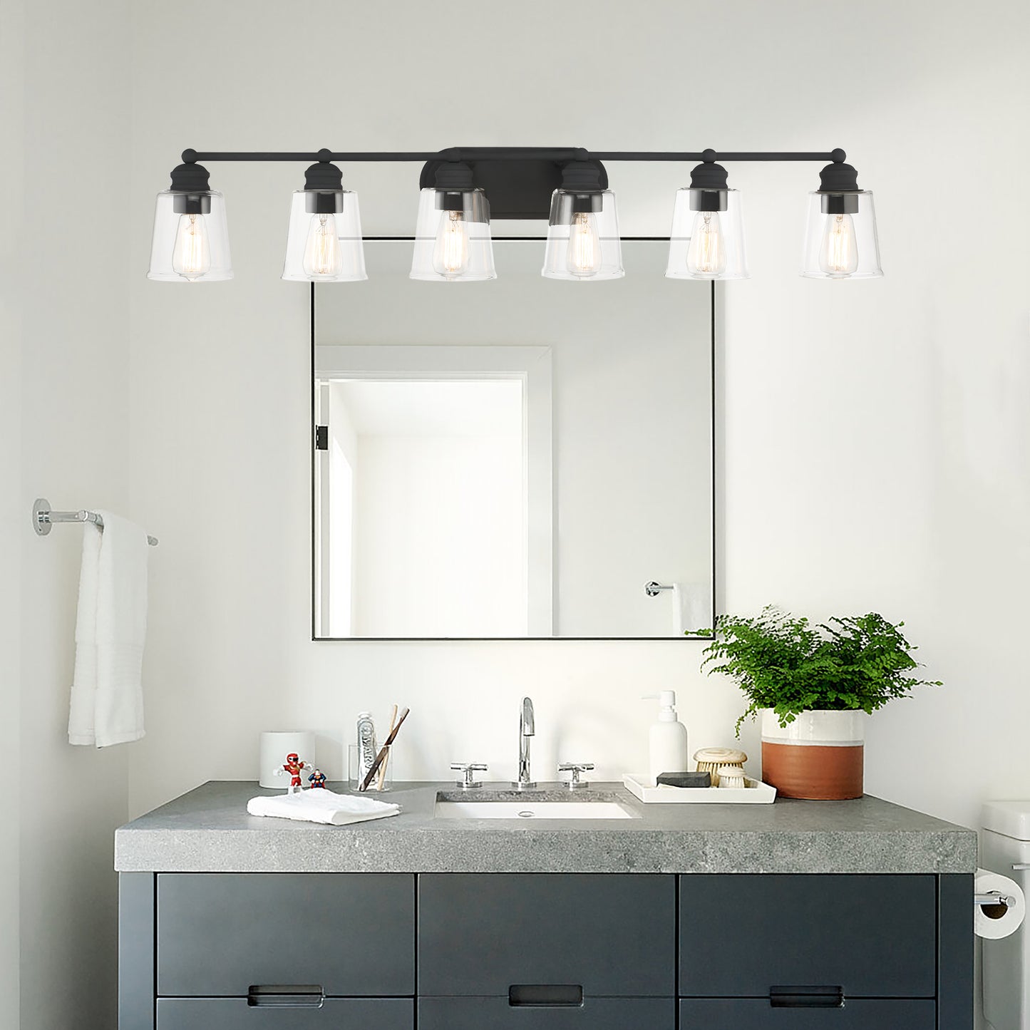 Virden 6-Light Black Bathroom Vanity Light