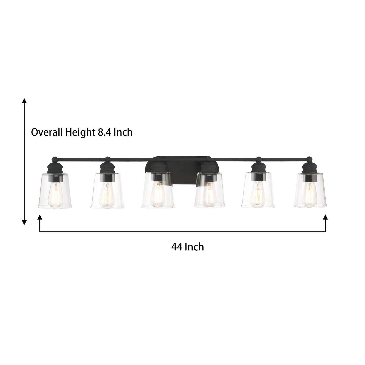 Virden 6-Light Black Bathroom Vanity Light