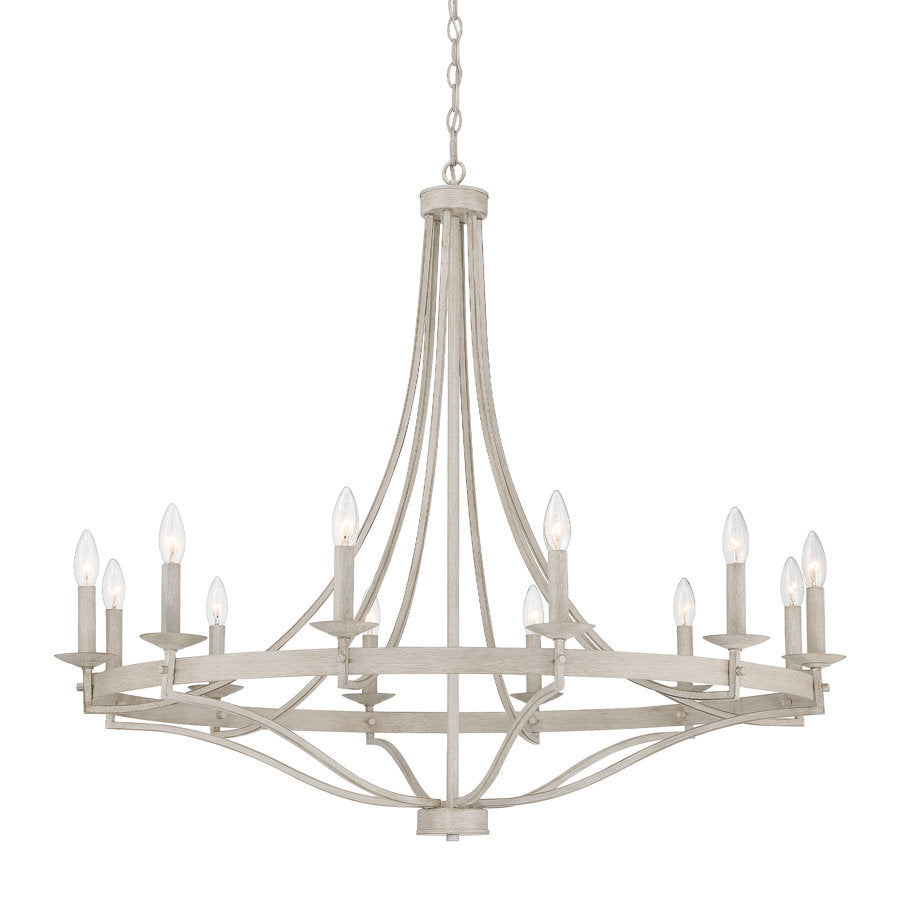 Chanton 12-Light Classic Candle Style Wagon Wheel Chandelier UL Listed