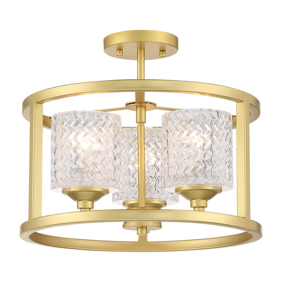 Annie 3-Light Glass Semi Flush Mount