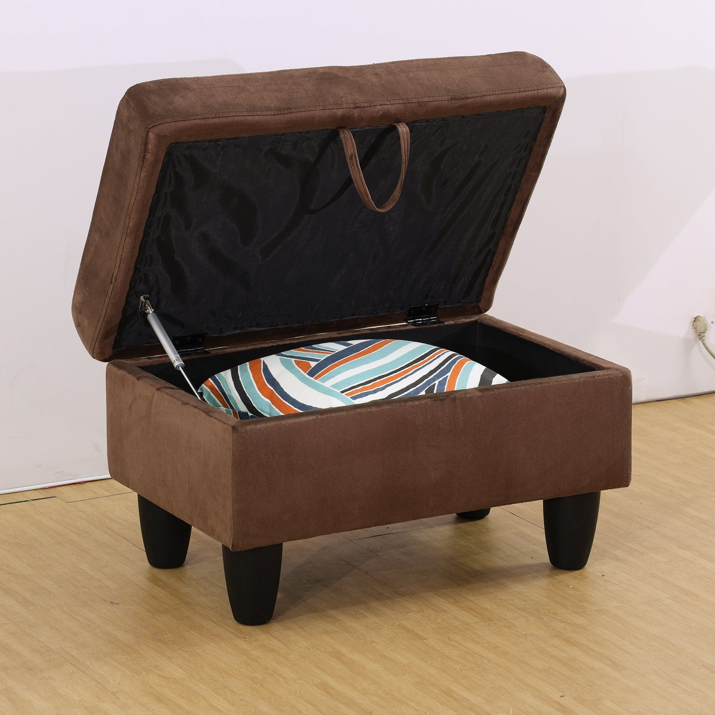 Pouf de rangement rectangulaire de couleur unie Enfield