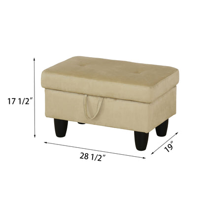 Pouf de rangement rectangulaire de couleur unie Enfield