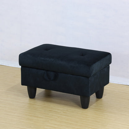 Pouf de rangement rectangulaire de couleur unie Enfield