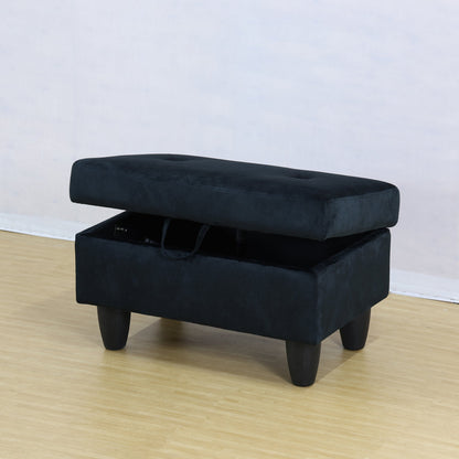 Enfield Rectangle Solid Colour Storage Ottoman