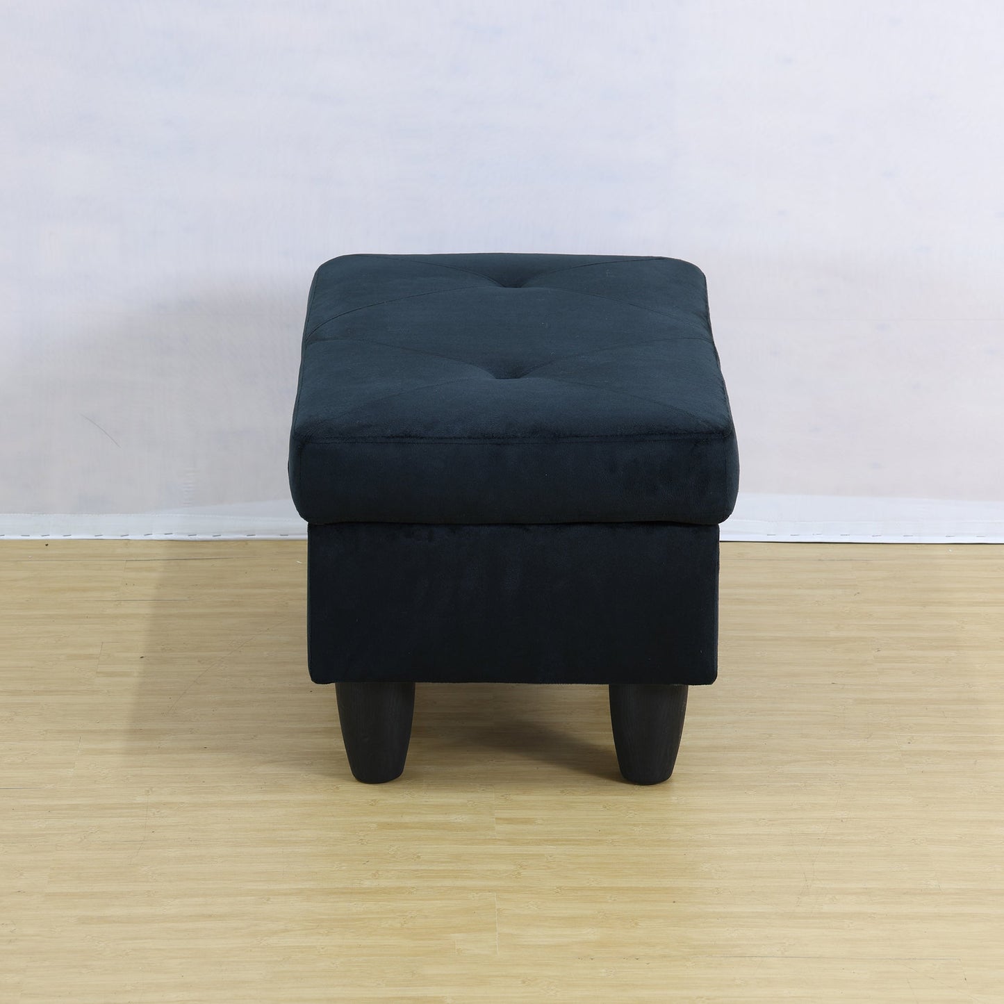 Pouf de rangement rectangulaire de couleur unie Enfield