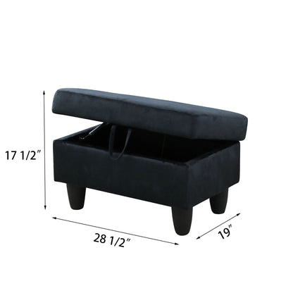 Enfield Rectangle Solid Colour Storage Ottoman