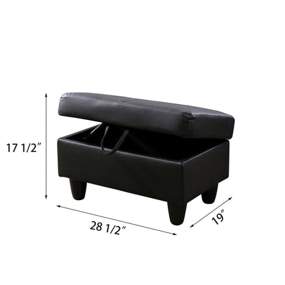 Enfield Faux Leather Storage Ottoman