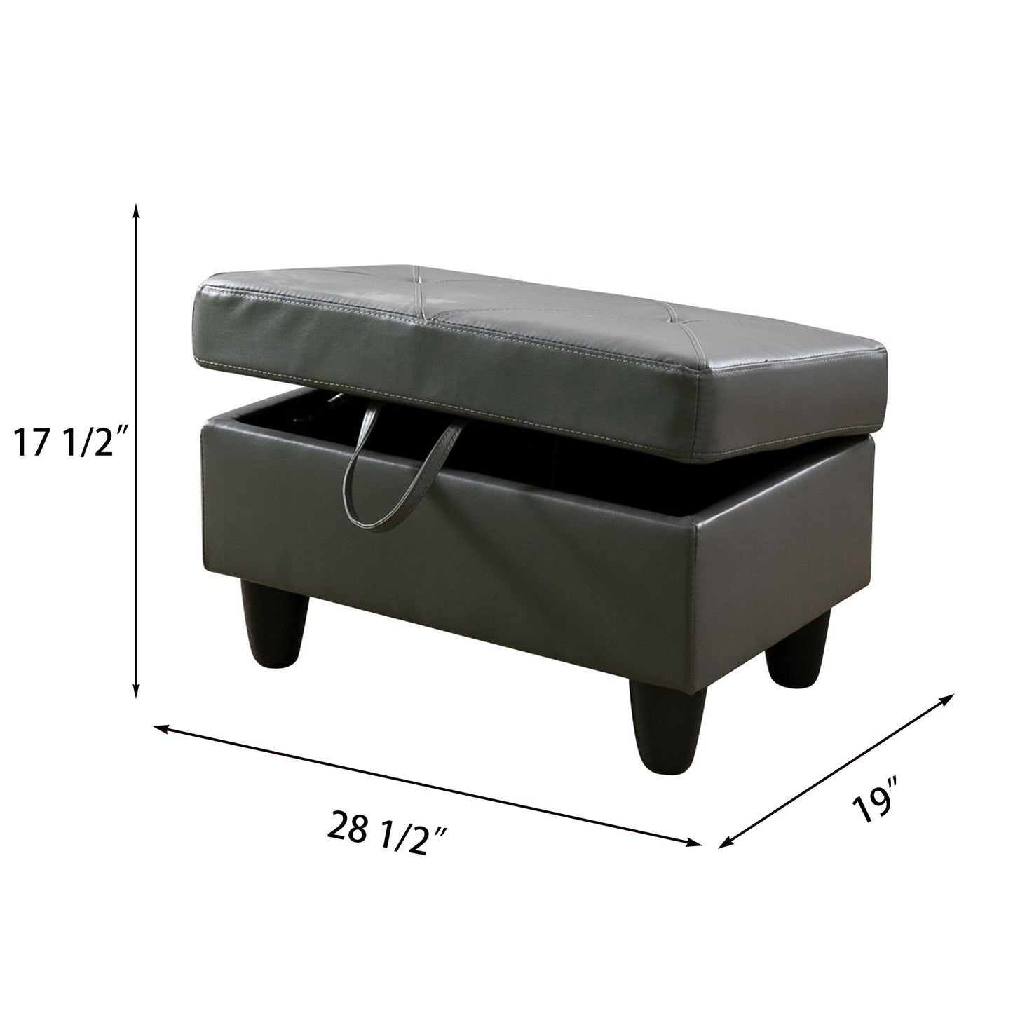 Pouf de rangement en similicuir Enfield