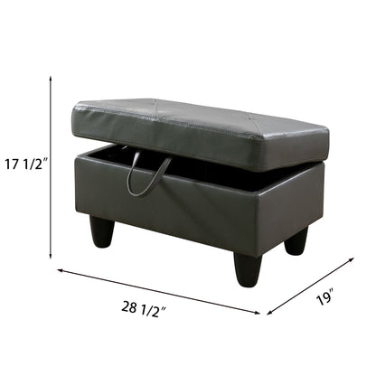 Enfield Faux Leather Storage Ottoman