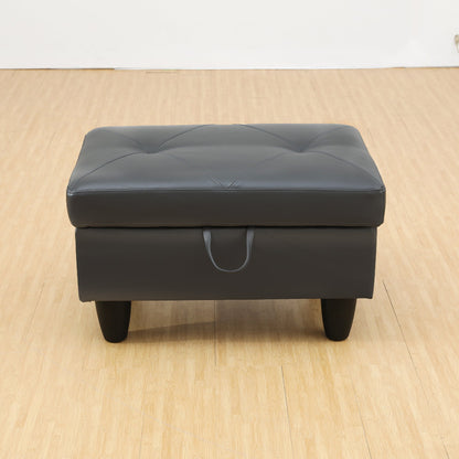 Pouf de rangement en similicuir Enfield