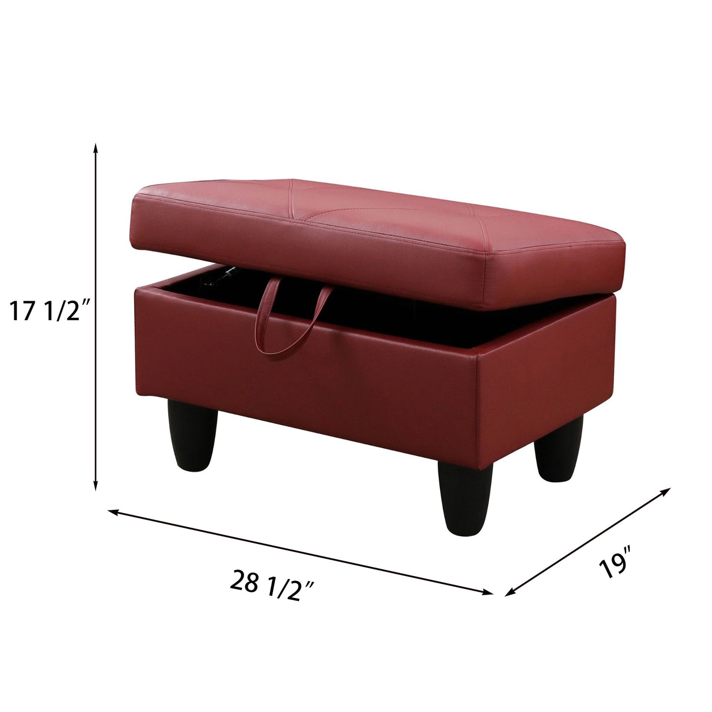 Pouf de rangement en similicuir Enfield