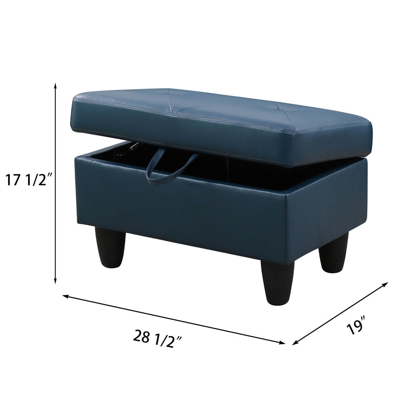 Enfield Faux Leather Storage Ottoman