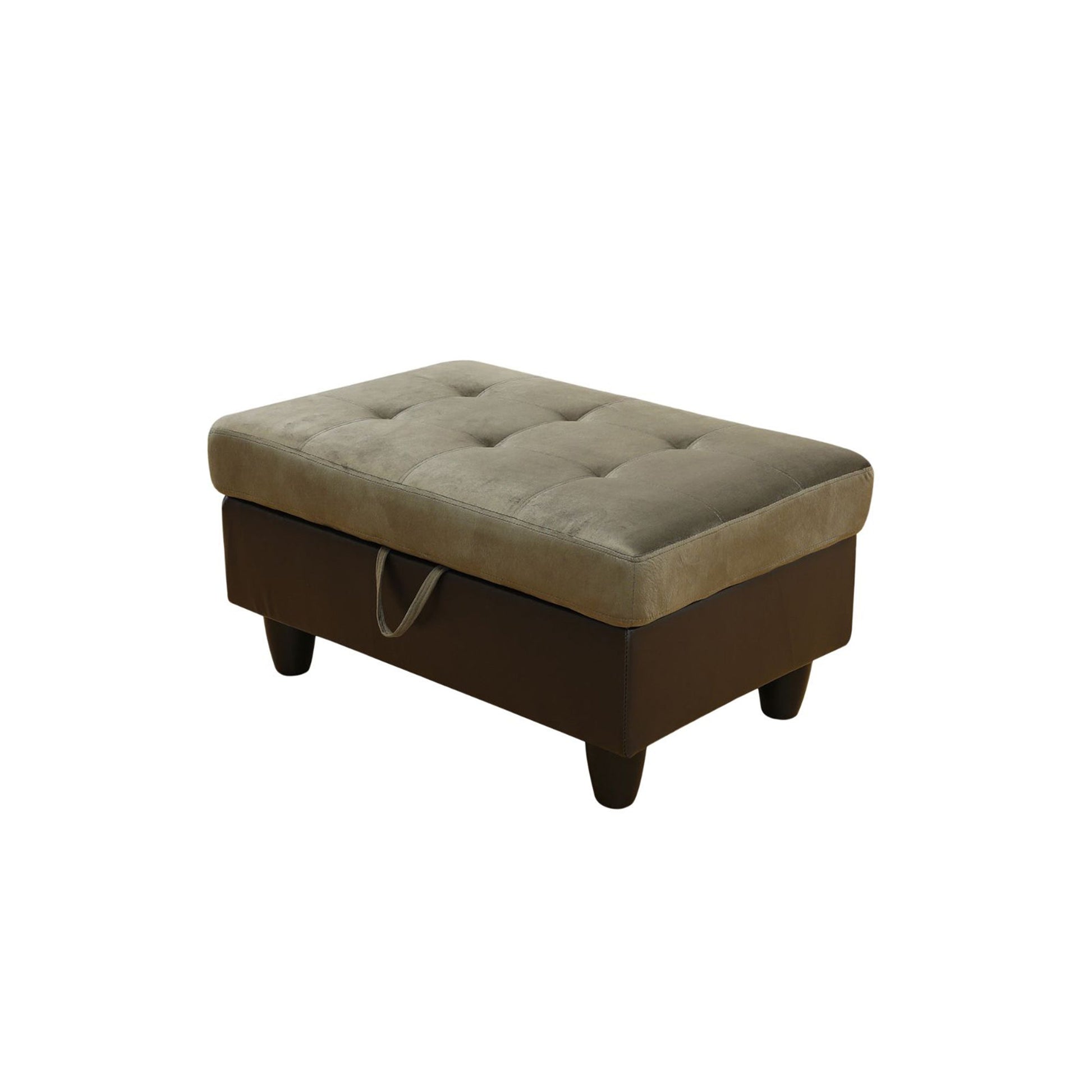 Indio Fabric Upholstered Storage Ottoman - ACROMA