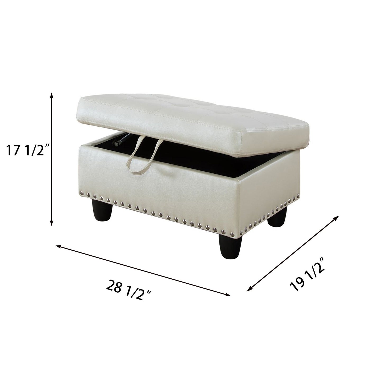 Blaise Faux Leather Upholstered Storage Ottoman