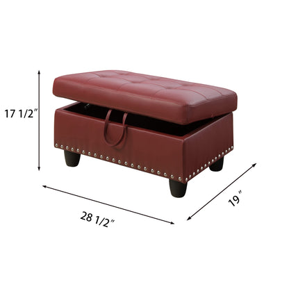 Blaise Faux Leather Upholstered Storage Ottoman