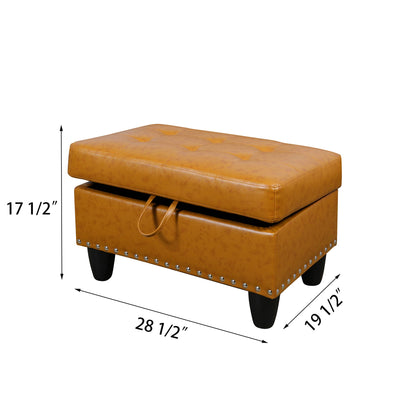 Blaise Faux Leather Upholstered Storage Ottoman