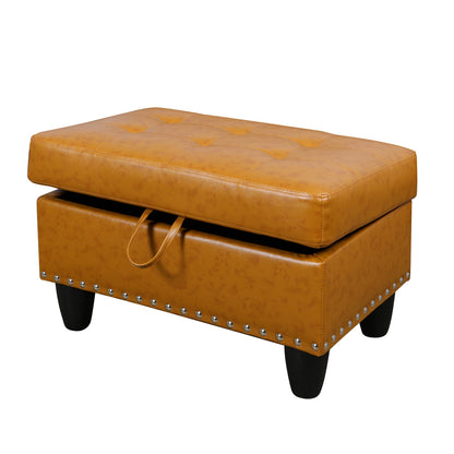 Blaise Faux Leather Upholstered Storage Ottoman