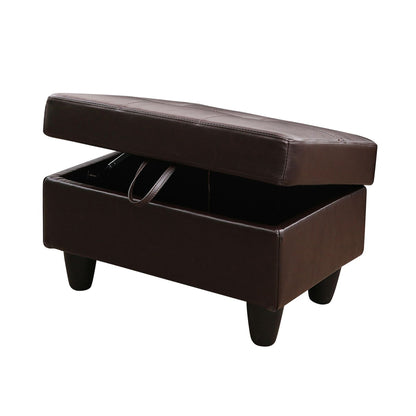 Brighton Faux Leather Storage Ottoman