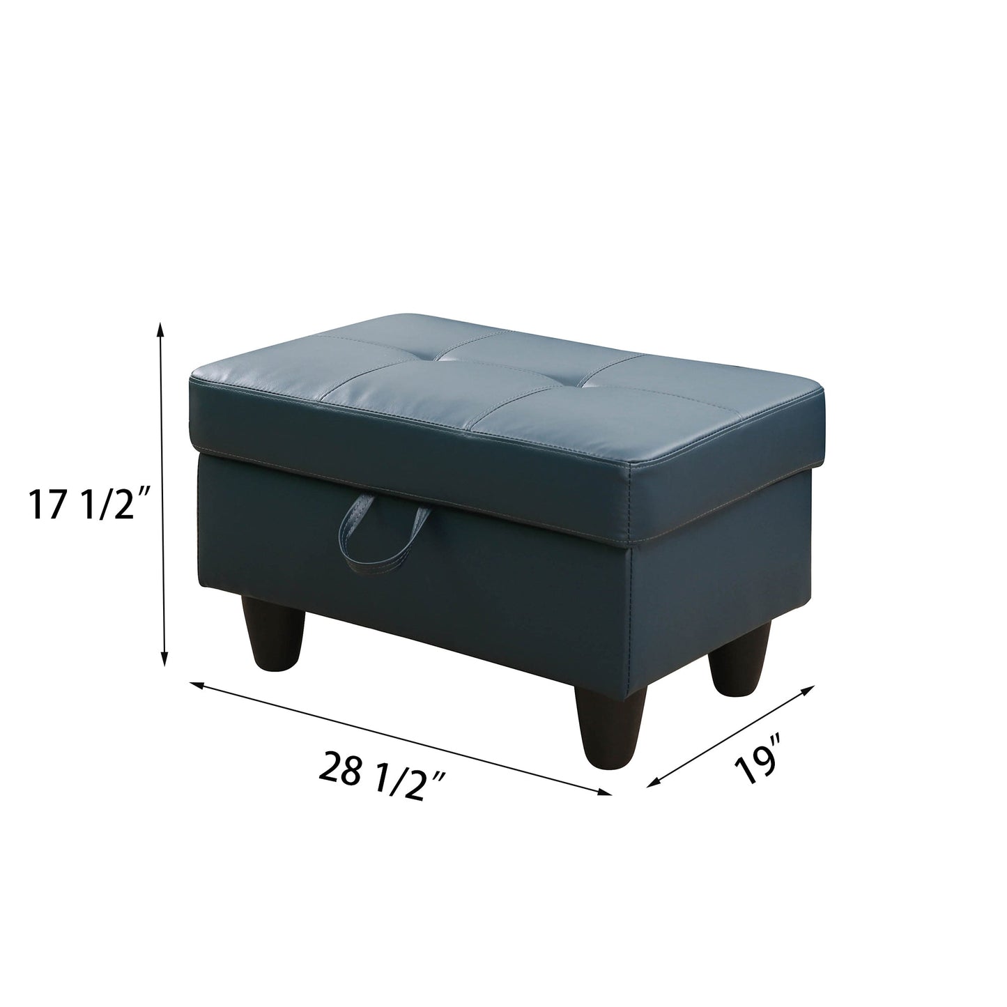 Brighton Faux Leather Storage Ottoman