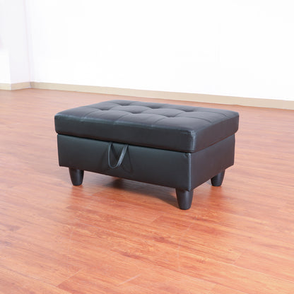 Blanche Black Upholstered Storage Ottoman