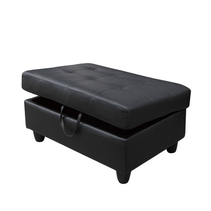 Blanche Black Upholstered Storage Ottoman