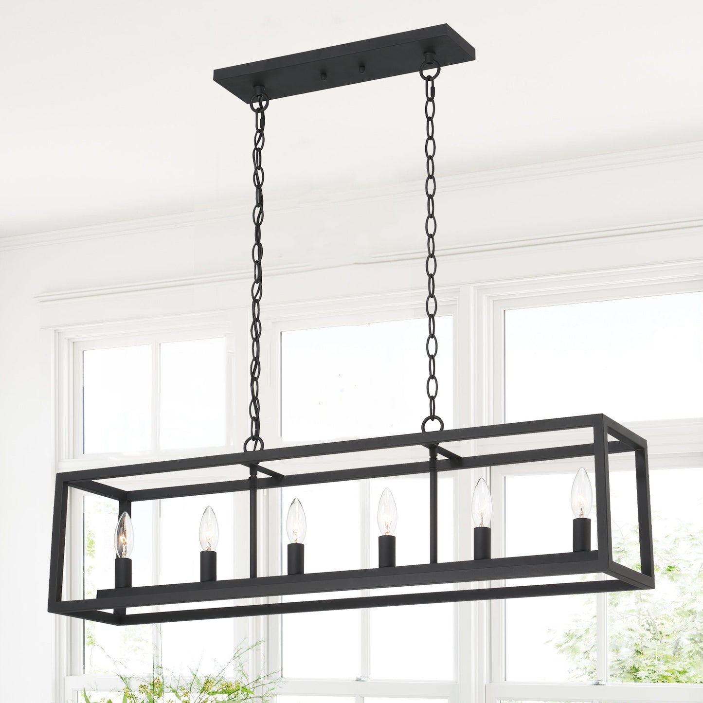 Modesto 6-Light Kitchen Island Linear Rectangle Chandelier UL Listed