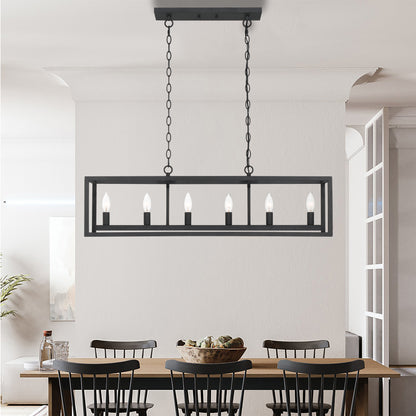 Modesto 6-Light Kitchen Island Linear Rectangle Chandelier UL Listed