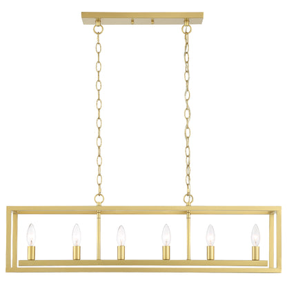 Modesto 6-Light Kitchen Island Linear Rectangle Chandelier UL Listed