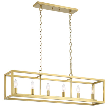 Modesto 6-Light Kitchen Island Linear Rectangle Chandelier UL Listed