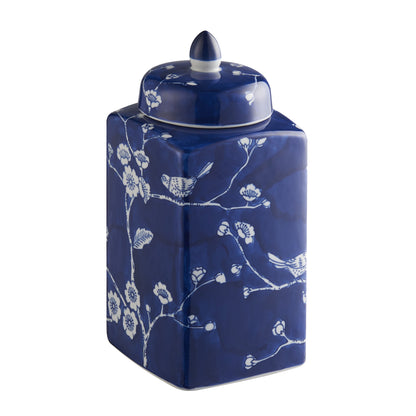 Vase de table/pot à gingembre en céramique bleu fait main Acadia