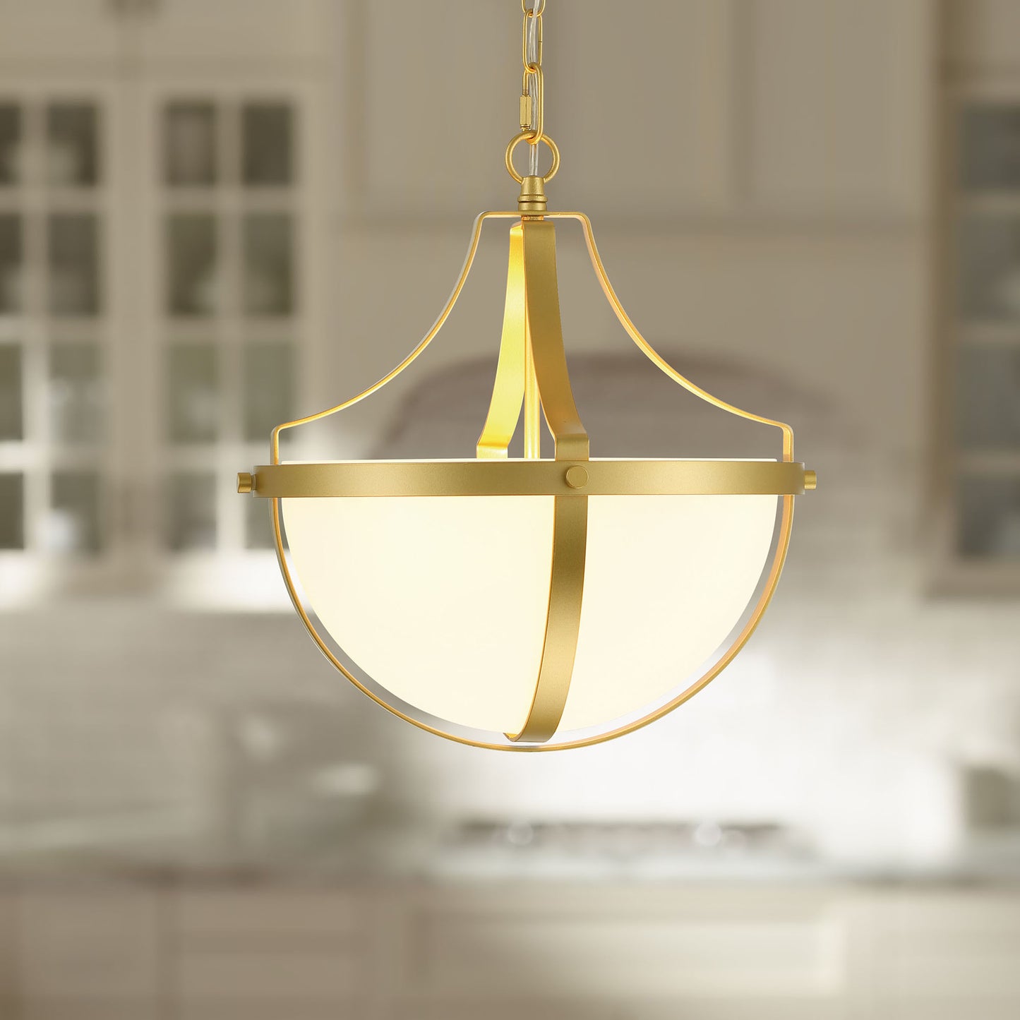 Castrum 4-Light Unique Bowl Chandelier UL Listed