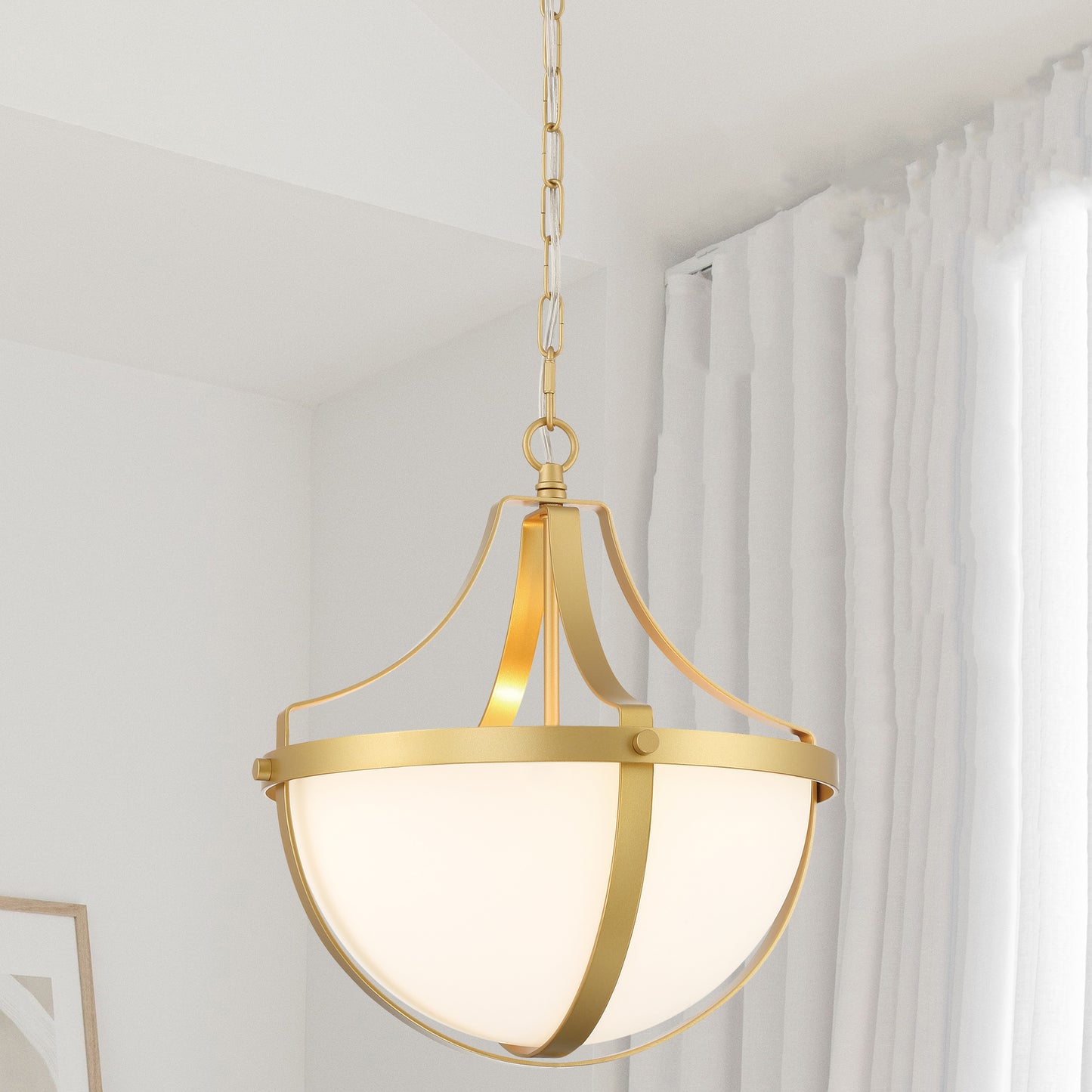 Castrum 4-Light Unique Bowl Chandelier UL Listed