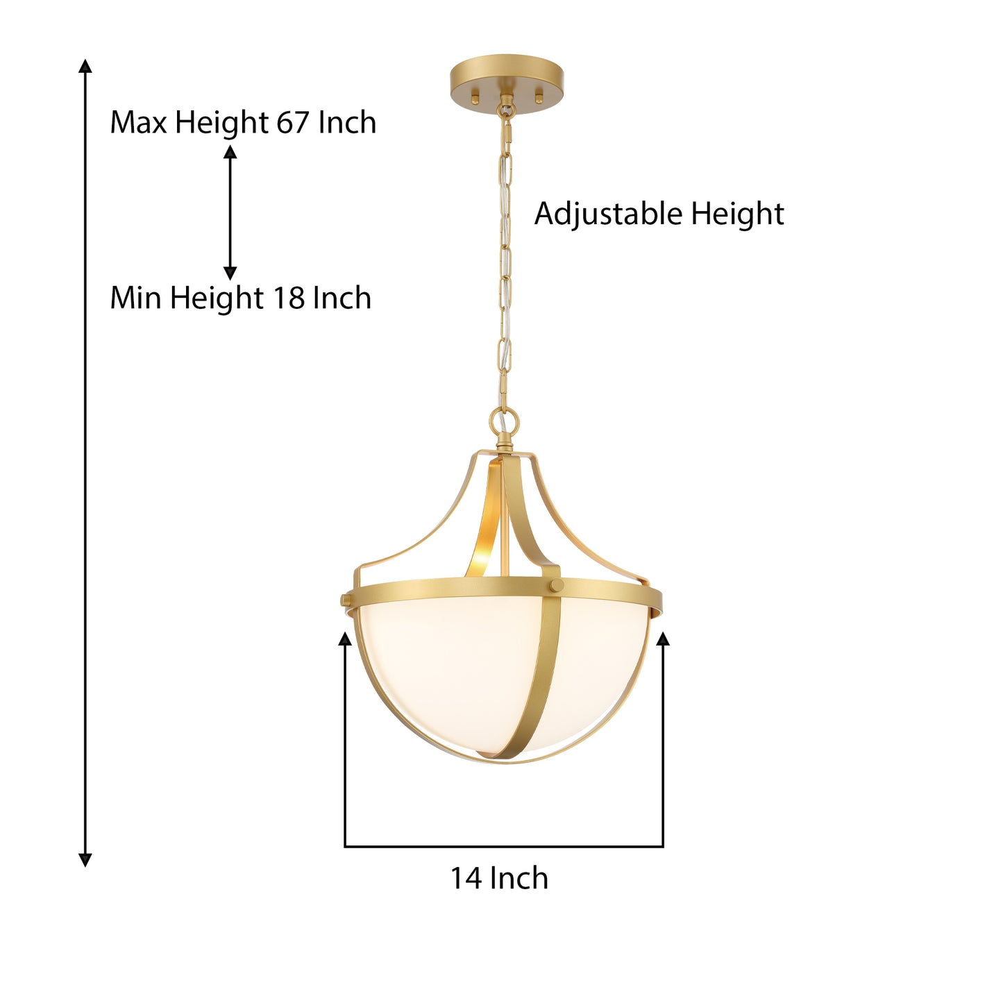 Lustre en forme de bol unique à 4 lumières Castrum homologué UL