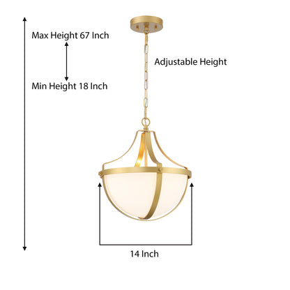 Lustre en forme de bol unique à 4 lumières Castrum homologué UL