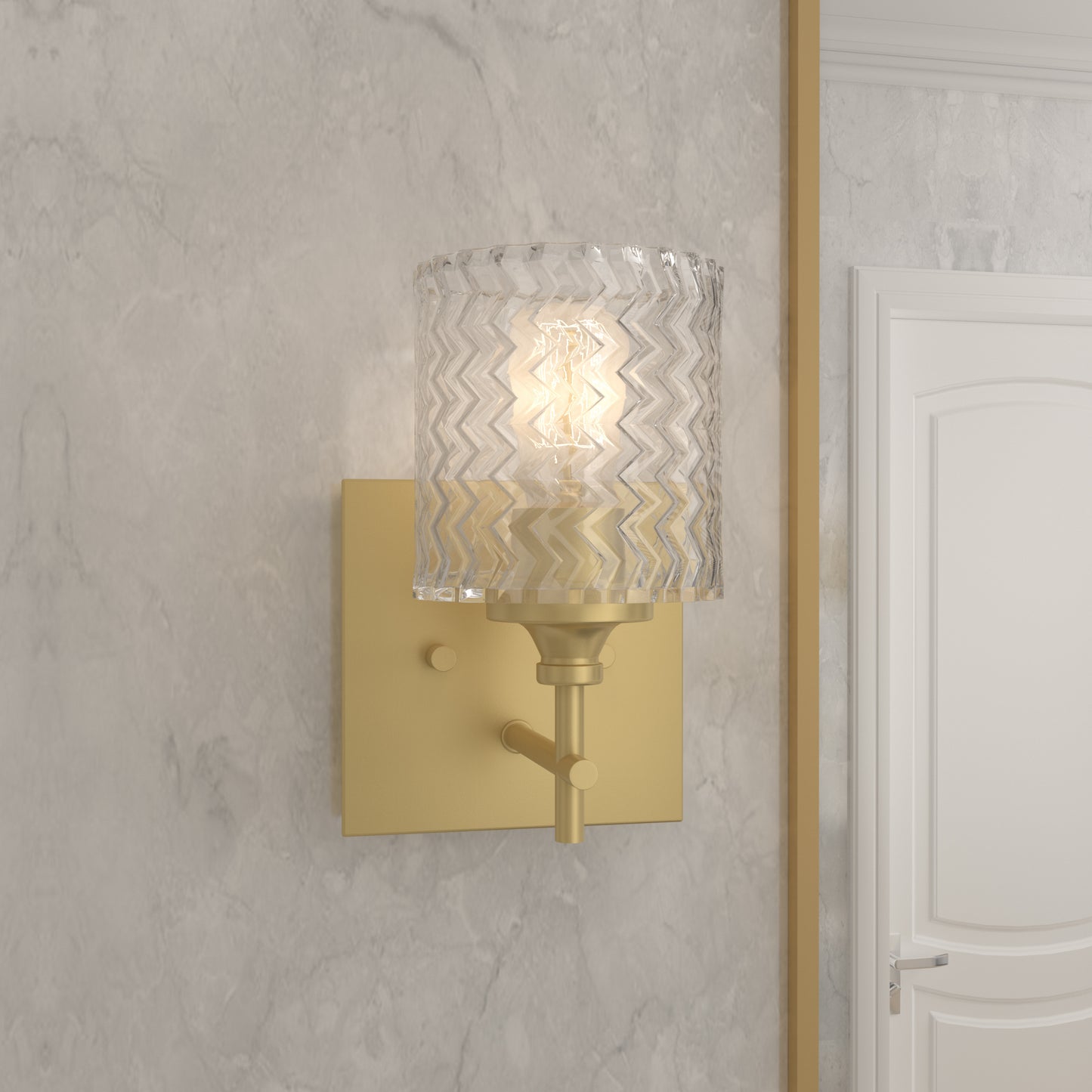 Lodi 1-Light Gold Glass Wall Sconce