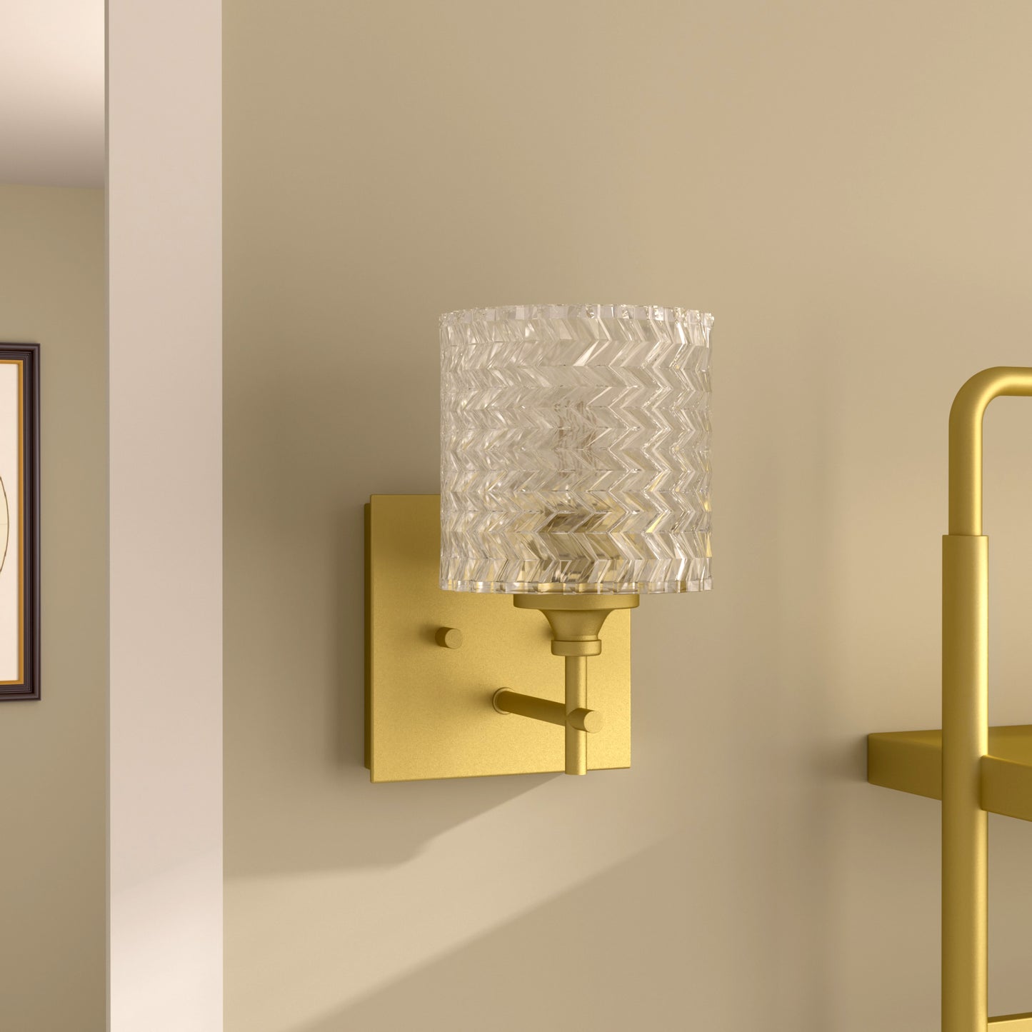 Lodi 1-Light Gold Glass Wall Sconce