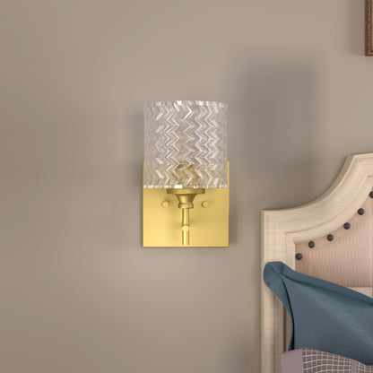 Lodi 1-Light Gold Glass Wall Sconce