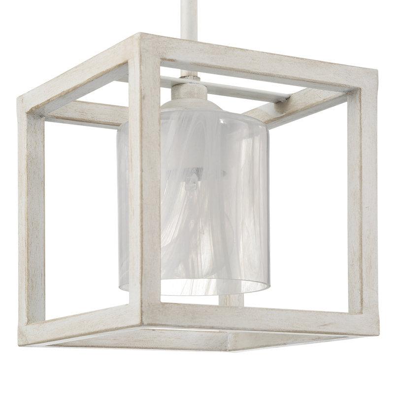 1 light square pendant with hand blown glass acceents (53) by ACROMA