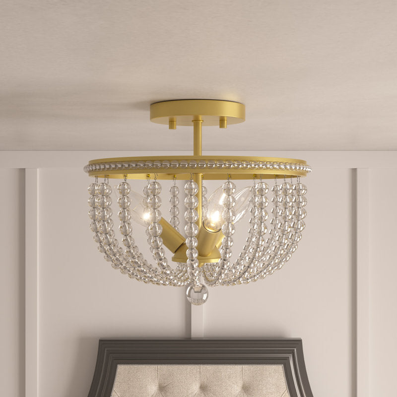 3 light crystal cage semi flush mount (1) by ACROMA